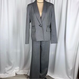 Le Suit Pantsuit Womens Size 10 Gray 2-Piece Set Long Sleeve Blazer & Pants READ